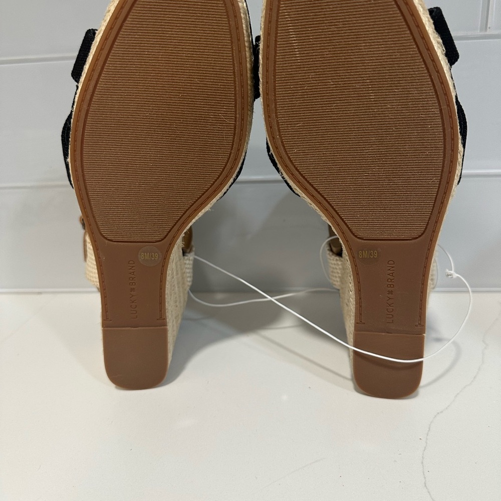 Brand New Lucky Brand Ladies Maey Lee Espadrille Wedge Sandal, Size 8, Brown - Picture 5 of 13